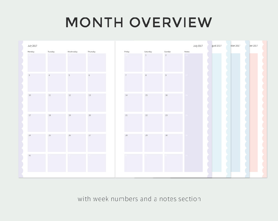 Pastel Day Planner kalender