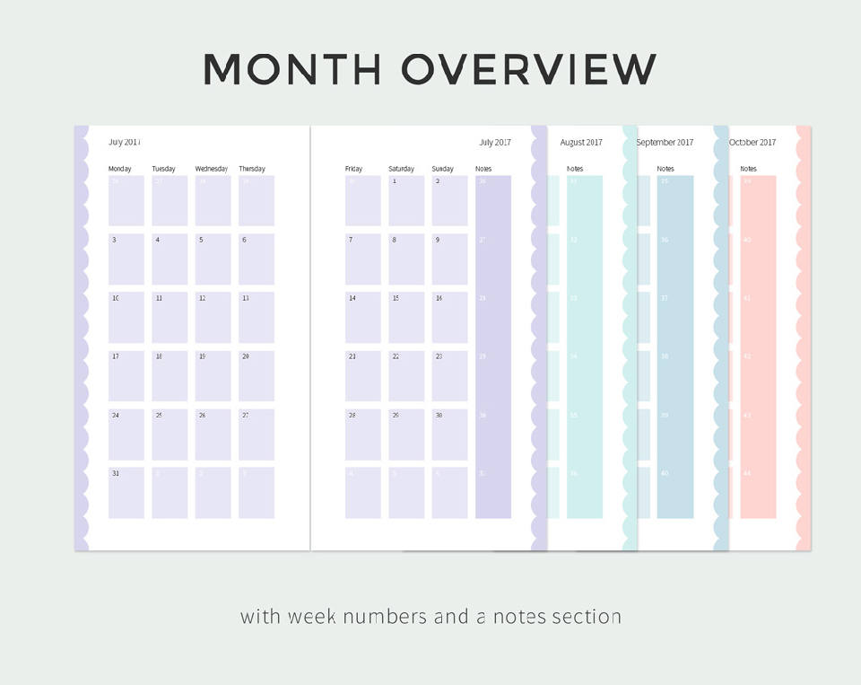 Pastel Day Planner kalender